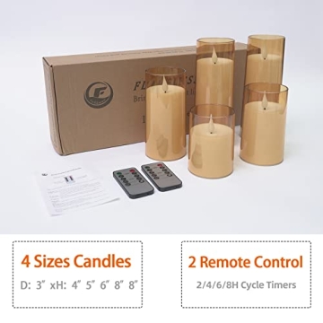 Fo32won LED Flameless Pillar Candles with Remote