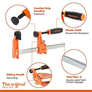 Jorgensen 6 inch Bar Clamp Set for Woodworking & DIY