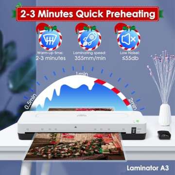 Laminator Machine 13 Inch Laminating Machine - A3 Lamination Machine with 30 Laminating Pouches, Cold and Thermal Laminator Kit for Office Home School Use (laminator A3)
