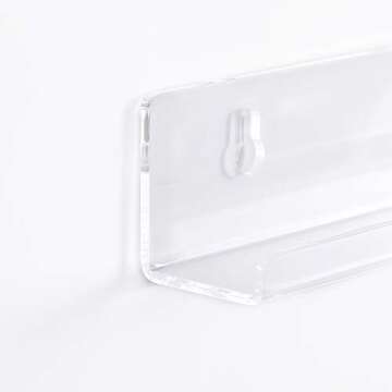 IEEK 6 PCS Vinyl Record Shelf Wall Mount,Clear Acrylic Album Record Holder Display Shelf,Display Your Daily Listening in Style