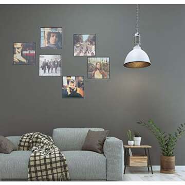 IEEK 6 PCS Vinyl Record Shelf Wall Mount,Clear Acrylic Album Record Holder Display Shelf,Display Your Daily Listening in Style