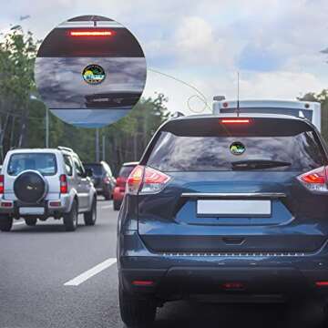 Frienda Beach Rated 4 x 4 Car Badge Metal Automotive Badge 3D Emblems Round Car Emblem Decals Stickers Compatible with Vehicles Trucks SUV