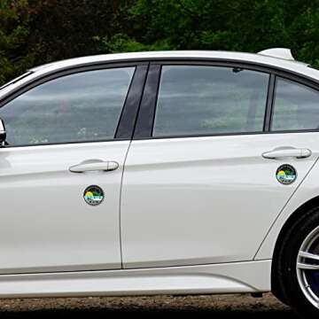 Frienda Beach Rated 4 x 4 Car Badge Metal Automotive Badge 3D Emblems Round Car Emblem Decals Stickers Compatible with Vehicles Trucks SUV