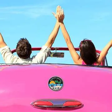 Frienda Beach Rated 4 x 4 Car Badge Metal Automotive Badge 3D Emblems Round Car Emblem Decals Stickers Compatible with Vehicles Trucks SUV