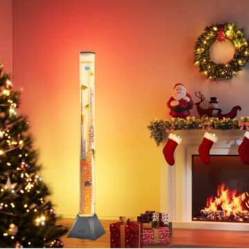 CALOVER Large 4FT Sensory Fish Bubble Tube Aquarium Night Light Tower Lamp Calming Relax for Autistic ADHD Children Alleviating Stress and Anxiety in Adults