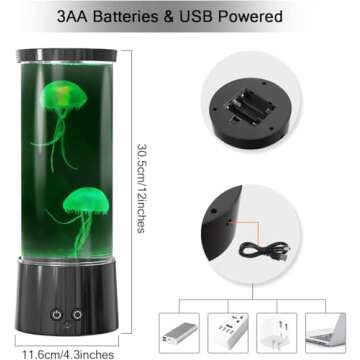 FBSPORT Jellyfish Lamp 17 Color Changing Night Light