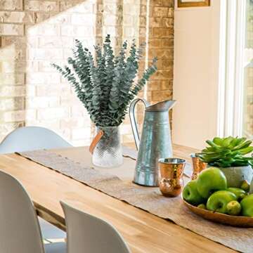 20 Pcs Eucalyptus for Shower Hanging Dried Eucalyptus Stems 17" Real Eucalyptus 100% Made from Fresh Eucalyptus Leaves,Wedding Decor Home Decor Farmhouse Decor DIY Spring Decor,Green. Dried Flowers