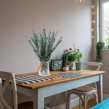 20 Pcs Eucalyptus for Shower Hanging Dried Eucalyptus Stems 17" Real Eucalyptus 100% Made from Fresh Eucalyptus Leaves,Wedding Decor Home Decor Farmhouse Decor DIY Spring Decor,Green. Dried Flowers