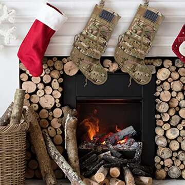 Speed Track Tactical Christmas Stocking, with Flag Patch MOLLE Webbing, Zip Pocket, MOLLE Clips, Gif...