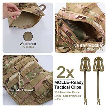 Speed Track Tactical Christmas Stocking, with Flag Patch MOLLE Webbing, Zip Pocket, MOLLE Clips, Gift for Veterans Military Patriotic and Outdoorsy People, Khaki Camouflage