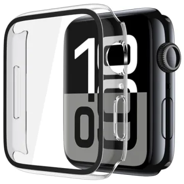Misxi 2 Pack Tempered Glass Case for Apple Watch Series 10 46mm