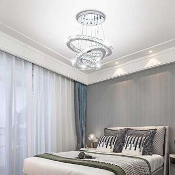 OKYSAI 3 Rings LED Chandelier for Home Lighting