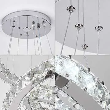 OKYSAI 3 Rings LED Chandelier for Home Lighting