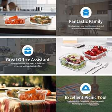 GULFLIN Small Glass Food Storage Containers 12 Pack-12oz Glass Containers with Lids for Meal Prep, Food Storage, Freezer to Microwave Safe, Air-Tight, Leak-Proof, Pink Set