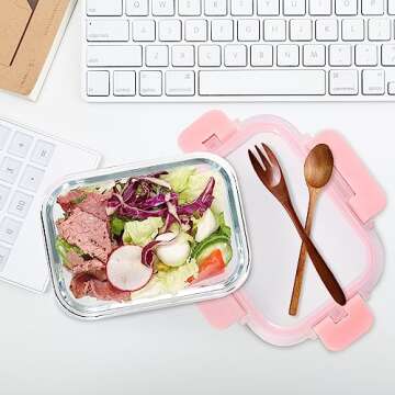 GULFLIN Small Glass Food Storage Containers 12 Pack-12oz Glass Containers with Lids for Meal Prep, Food Storage, Freezer to Microwave Safe, Air-Tight, Leak-Proof, Pink Set