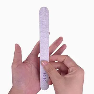 80/80 Grit Nail Files (50 Pcs), Emery Boards for Acrylic Nails and Gel Nails, Coarse Nail File Double Sided 80 Grits Emory Professional Nail Filers Pack Reusable Washable Manicure Gray