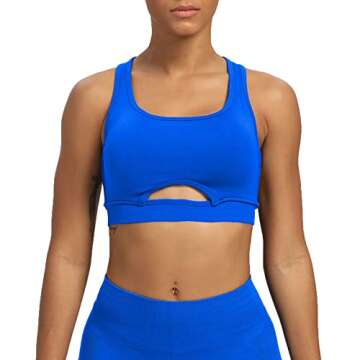 Aoxjox Women's Workout Seamless Sports Bras Tri-Straps Journey Fitness Gym Running Yoga Crop Tank To...