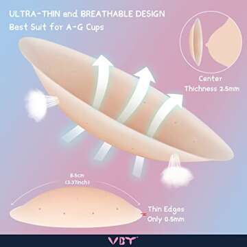 VBT Boob Tape, Body Tape for Breast Lift with 1 Breast Lift Tape, 10 Pairs Satin Bra Petals, 1 Pair ...