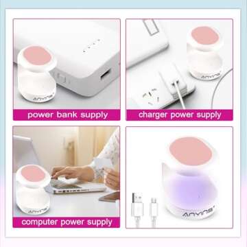 ANYINS Mini UV Light for Gel Nails, UV Light for Nails Nail Lamp Portable UV Nail Lamp 16W UV Lamp Professional UV Lamp for Gel Nails Innovative Nail Dryer for Nail Art