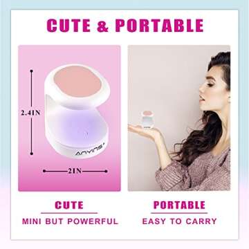 ANYINS Mini UV Light for Gel Nails, UV Light for Nails Nail Lamp Portable UV Nail Lamp 16W UV Lamp Professional UV Lamp for Gel Nails Innovative Nail Dryer for Nail Art