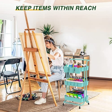 LEHOM 3-Tier Rolling Utility Cart for Easy Organization