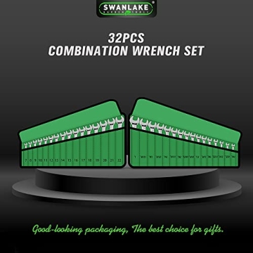 SWANLAKE 32-Piece Wrench Set for SAE & Metric Needs