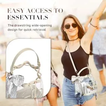 Chic Missnine Clear Crossbody Bag for Concerts and Games