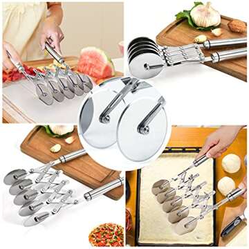 Versatile 5 Wheel Stainless Steel Pastry Cutter
