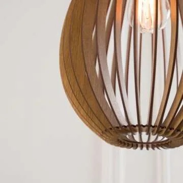 Unique Mid-Century Modern Wooden Pendant Light for Homes