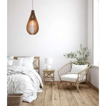 Unique Mid-Century Modern Wooden Pendant Light for Homes