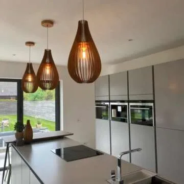 Unique Mid-Century Modern Wooden Pendant Light for Homes