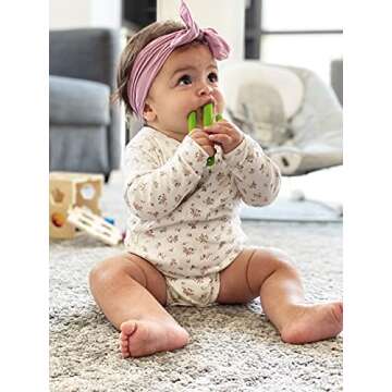 Cactus Baby Teething Toys Toothbrush | Self-Soothing Pain Relief Soft Silicone Teether Training Toothbrush for Babies, Toddlers, Infants, Boy and Girl | Natural Organic BPA Free | 3+ Months | Green