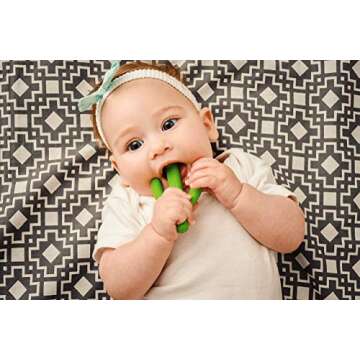 Cactus Baby Teething Toys Toothbrush | Self-Soothing Pain Relief Soft Silicone Teether Training Toothbrush for Babies, Toddlers, Infants, Boy and Girl | Natural Organic BPA Free | 3+ Months | Green