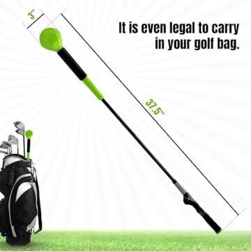 Golf Swing Trainer w/Molded Golf Grip Trainer | Your go to Golf Swing Training Aids to Enhance Skill,Strength & Correct Swing Path | Click Stick Golf Trainer in Balance & Distance | Golf Training Aid