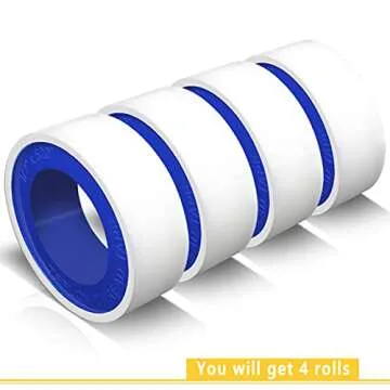 VOTMELL 4 Rolls Teflon Tape 1/2 Inch X 520 Inches – Reliable Plumbing Sealant