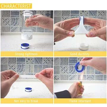 VOTMELL Teflon Tape – 4 Rolls for All Plumbing Needs