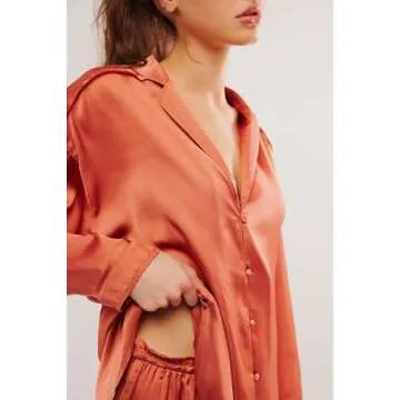 Fenghualzzniya Women Satin Pajama Set Floral Print Comfort