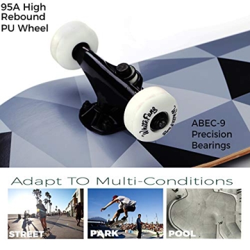 WhiteFang Complete Skateboard for Kids and Beginners