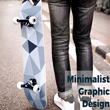 WhiteFang Complete Skateboard for Kids and Beginners