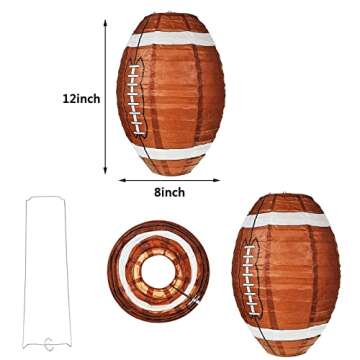 12 Inches Football Paper Lanterns Football Hanging Decoration Sports Ball Lantern for Birthday Baby ...