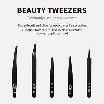 16 Pcs Sharp Precision Tweezers Set,Including 16 Types Of Anti-Static Stainless Steel Esd Medical Tweezers for Craft,Jewelry,Electronics Soldering,Laboratory Work,And Used for Beauty Etc