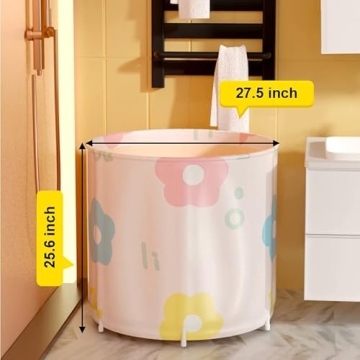 Genrenyen Portable Bathtub for Adults - Foldable Spa Tub