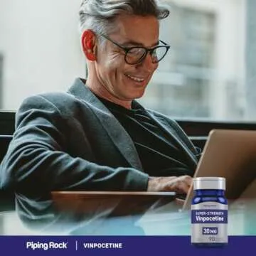 Piping Rock Vinpocetine 30mg | 90 Capsules | Super-Strength Supplement | Non-GMO, Gluten Free