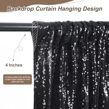 Elegant Black Sequin Backdrop Curtains for Stunning Events