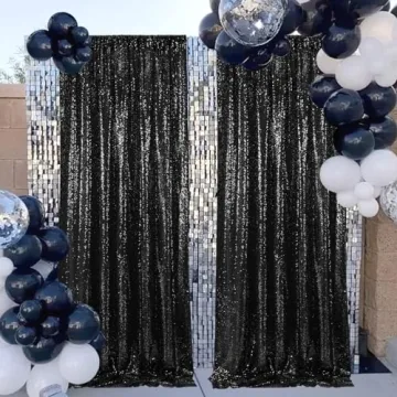 Elegant Black Sequin Backdrop Curtains for Stunning Events