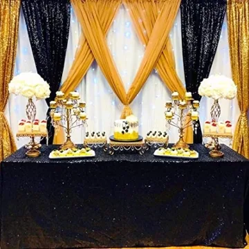Elegant Black Sequin Backdrop Curtains for Stunning Events