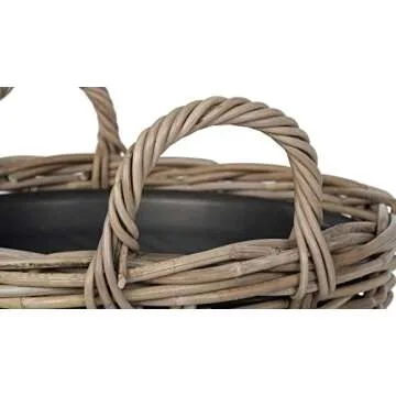 Rattan Kobo Large Indoor Outdoor Planter Basket with Ear Handles