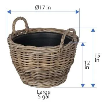 Stylish Rattan Kobo Indoor Outdoor Planter with Handles