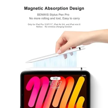 Shortcut Smart Button Stylus Pen for iPad Apple Pencil 1st 2nd Generation,BENWIS Pro 3X Fast Charge Apple Pencil Work for 2018-2023 iPad 6/7/8/9/10, iPad Mini 5/6, iPad Air 3/4/5, iPad Pro 11"/12.9"