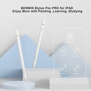 Shortcut Smart Button Stylus Pen for iPad Apple Pencil 1st 2nd Generation,BENWIS Pro 3X Fast Charge Apple Pencil Work for 2018-2023 iPad 6/7/8/9/10, iPad Mini 5/6, iPad Air 3/4/5, iPad Pro 11"/12.9"